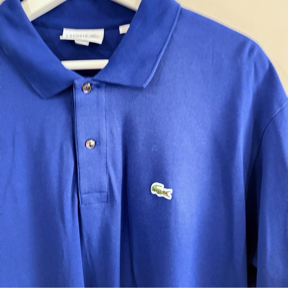 Lacoste Polo Shirt Men XXL Blue Classic Fit Cotton Preppy Casual Sportswear - Picture 2 of 7